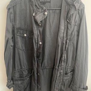 Gray Hooded Utility Jacket